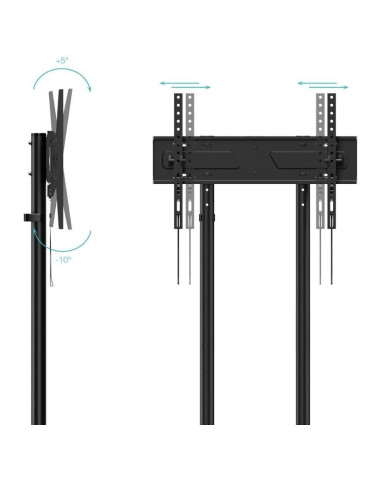 Soporte de Suelo Inclinable con Ruedas TooQ KEFRÉN FS1150M-B para TV de 37-70"/ hasta 70kg 2