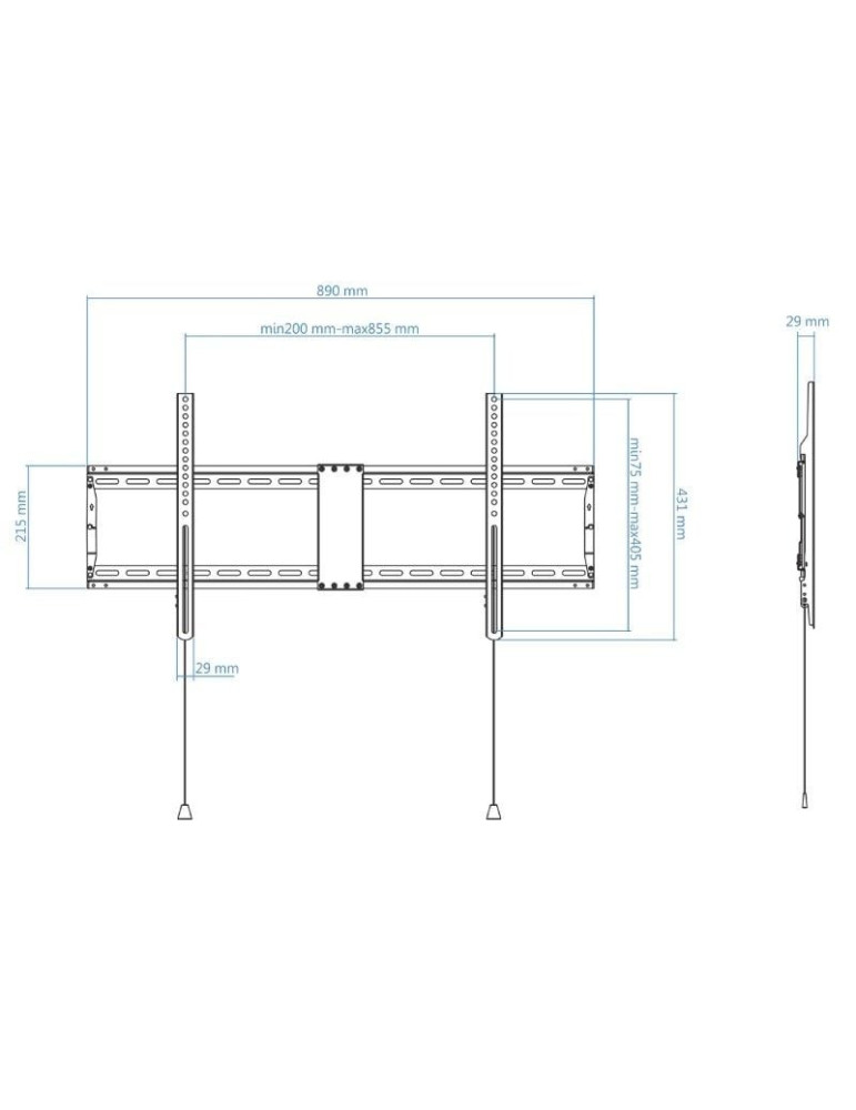Soporte de Pared Fijo TooQ LP4390F-B para TV de 43-90"/ hasta 70kg