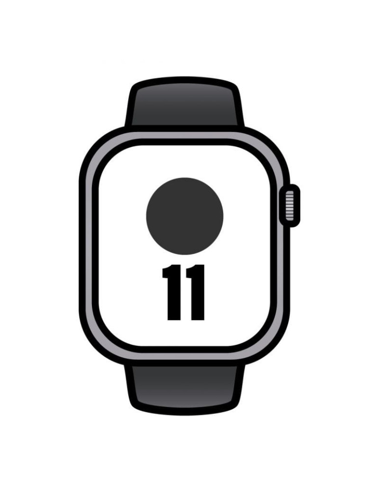 Apple Watch Series 11/ GPS/ 46mm/ Gris Espacial/ Correa Deportiva Negra (S/M)