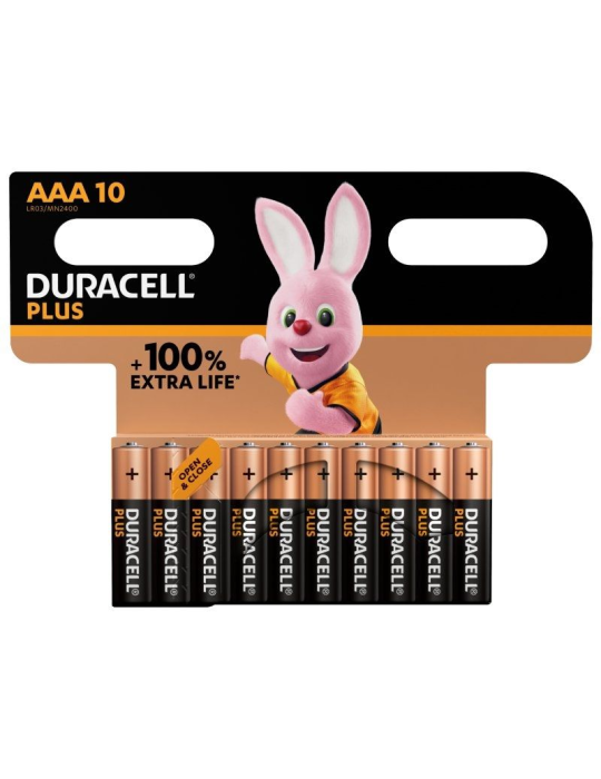 Pack de 10 Pilas AAA Duracell Plus LR03/ 1.5V/ Alcalinas