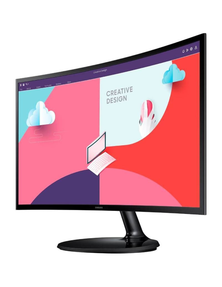 Monitor Profesional Curvo Samsung Essential Monitor S3 S36C S27C360EAU/ 27"/ Full HD/ Negro