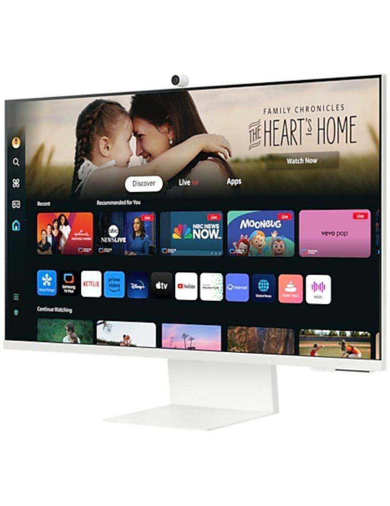 Smart Monitor Samsung M8 S32DM801UU 32"/ 4K/ Multimedia/ Regulable en altura/ Smart TV/ Webcam/ Blanco