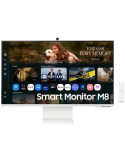Smart Monitor Samsung M8 M80F S32FM801UU 32"/ 4K/ Multimedia/ Regulable en altura/ Smart TV/ Webcam/ Blanco
