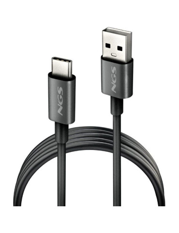Cable USB 2.0 NGS ZYRO-AC/ USB Macho - USB Tipo-C Macho/ Hasta 15W/ 480Mbps/ 1m/ Negro 2