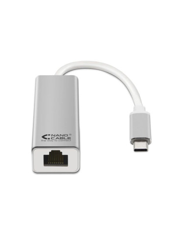 Adaptador USB Tipo-C - RJ45 Nanocable 10.03.0402/ 1000Mbps