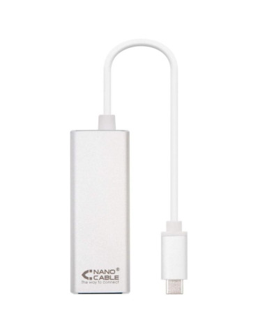 Adaptador USB Tipo-C - RJ45 Nanocable 10.03.0402/ 1000Mbps 2