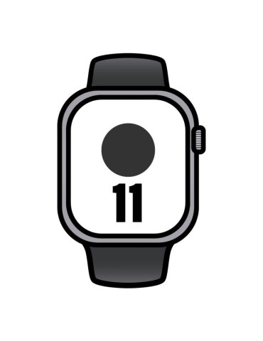 Apple Watch Series 11/ GPS/ 42mm/ Gris Espacial/ Correa Deportiva Negra (S/M)
