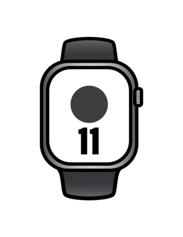 Apple Watch Series 11/ GPS/ Cellular/ 42mm/ Titanio Negro/ Pizarra Correa Deportiva Negro (S/M)
