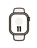 Apple Watch Series 11/ GPS/ Cellular/ 42mm/ Titanio Dorado/ Correa Deportiva Rosa Rubor (S/M)