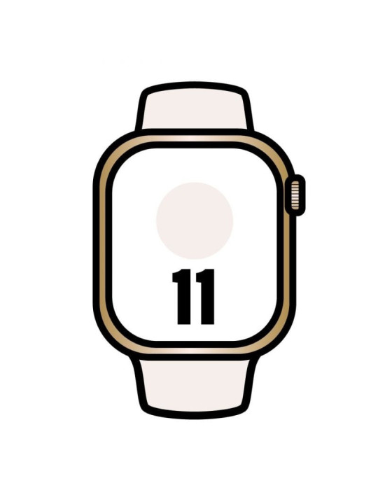 Apple Watch Series 11/ GPS/ Cellular/ 42mm/ Titanio Dorado/ Correa Deportiva Rosa Rubor (M/L)
