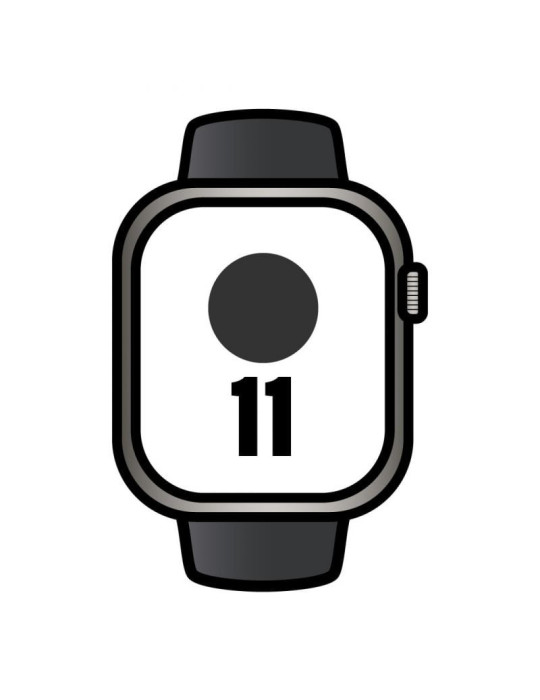 Apple Watch Series 11/ GPS/ Cellular/ 46mm/ Titanio Negro Pizarra/ Correa Deportiva Negra S/M