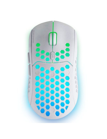 Ratón Gaming Inalámbrico Mars Gaming MMW3W/ Batería recargable/ Hasta 3200 DPI/ Blanco