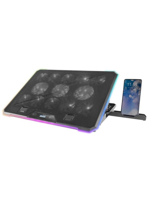 Soporte Refrigerante Mars Gaming MNBC13 para Portátiles hasta 17"/ Iluminación LED