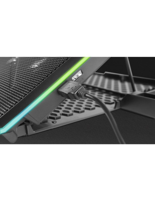 Soporte Refrigerante Mars Gaming MNBC13 para Portátiles hasta 17"/ Iluminación LED
