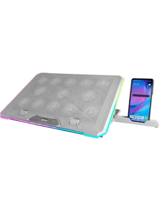 Soporte Refrigerante Mars Gaming MNBC13 para Portátiles hasta 17"/ Iluminación LED