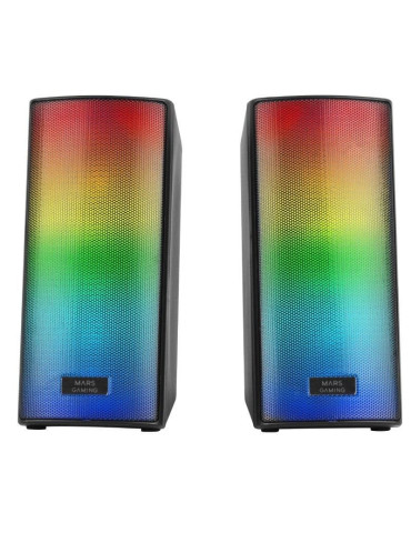 Altavoces con Bluetooth Mars Gaming MSRGB2/ 15W/ 2.0/ Negros