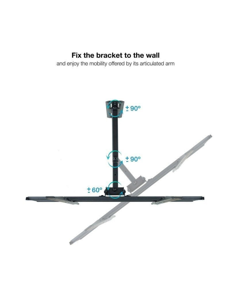 Soporte de Pared Giratorio/ Inclinable/ Nivelable TooQ LP7863TN-B para TV de 37-70"/ hasta 35kg
