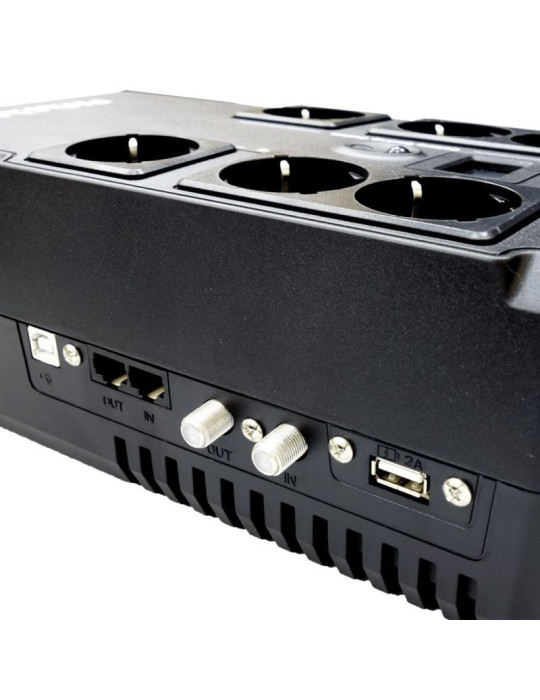 SAI Línea Interactiva Phasak Kryptos 800 VA/ 480W/ 6 Salidas/ Formato Bloque