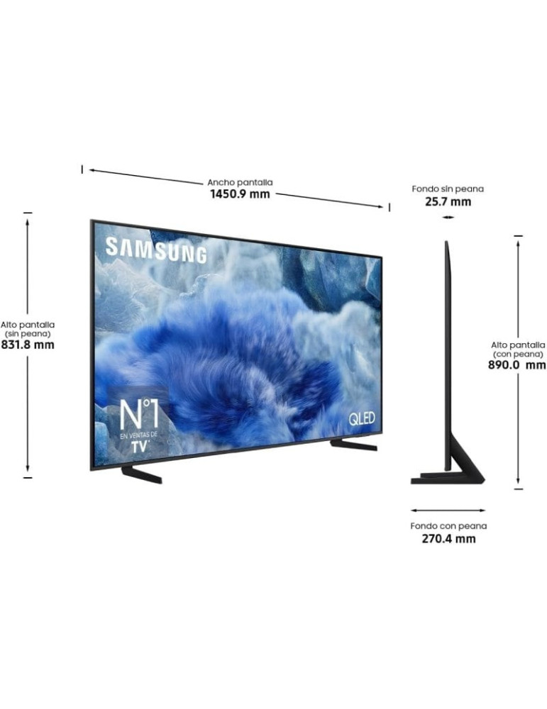 Televisor Samsung QLED Q8F TQ65Q8FAAU 65"/ Ultra HD 4K/ Smart TV/ WiFi