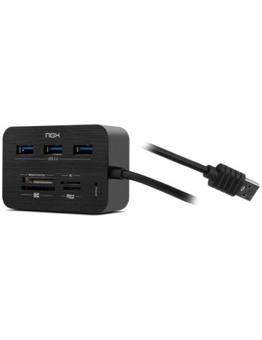 Hub USB 3.0 Nox Reader One/ 3xUSB/ 1x Lector de Tarjetas 2