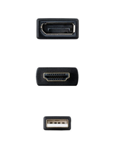 Cable Conversor Nanocable 10.16.0205/ HDMI Macho - DisplayPort Hembra/ 20cm/ Negro 2