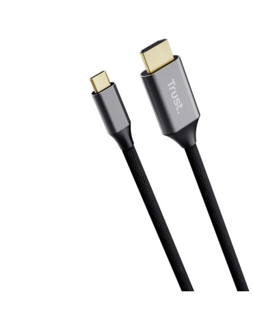 Cable Conversor HDMI 4K Trust CALYX/ USB Tipo-C Macho - HDMI Macho/ 2m/ Gris