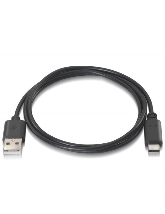Cable USB 2.0 Tipo-C Aisens A107-0050/ USB Tipo-C Macho - USB Macho/ 480Mbps/ 50cm/ Negro