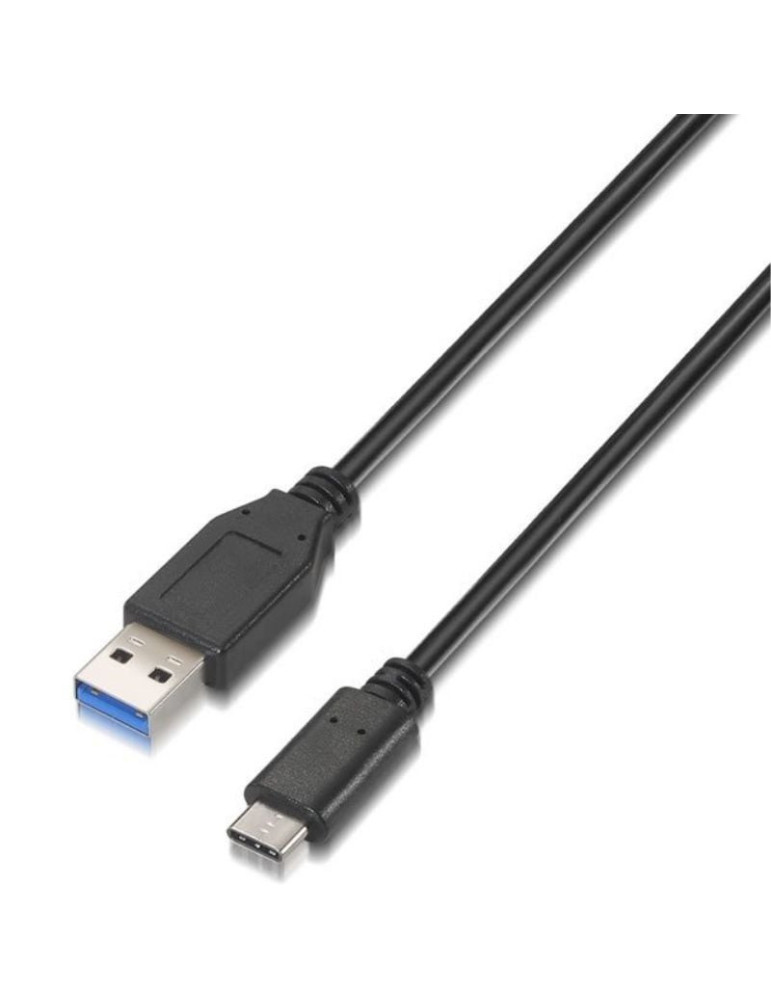 Cable USB 3.1 Tipo-C Aisens A107-0060/ USB Tipo-C Macho - USB Macho/ 10Gbps/ 1m/ Negro