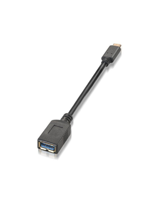 Cable USB 3.1 Tipo-C Aisens A107-0062/ USB Tipo-C Macho - USB Hembra/ 5Gbps/ 15cm/ Negro