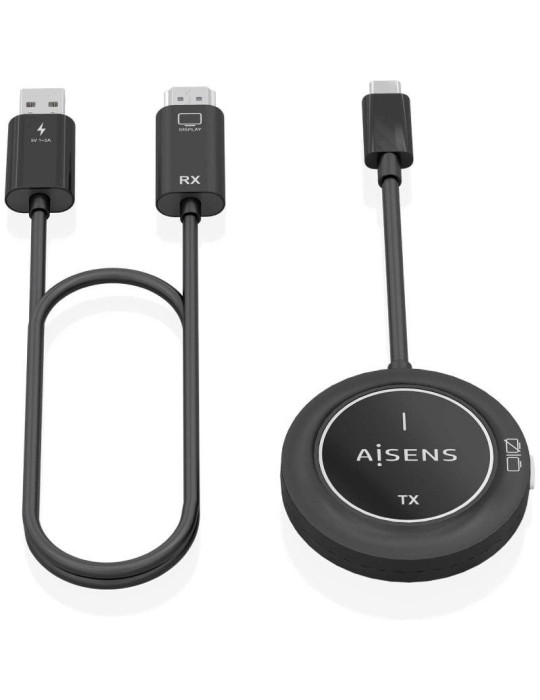 Adaptador/Transmisor de vídeo inalámbrico USB Tipo-C - HDMI Aisens ASWL-H2KC30M003-BK