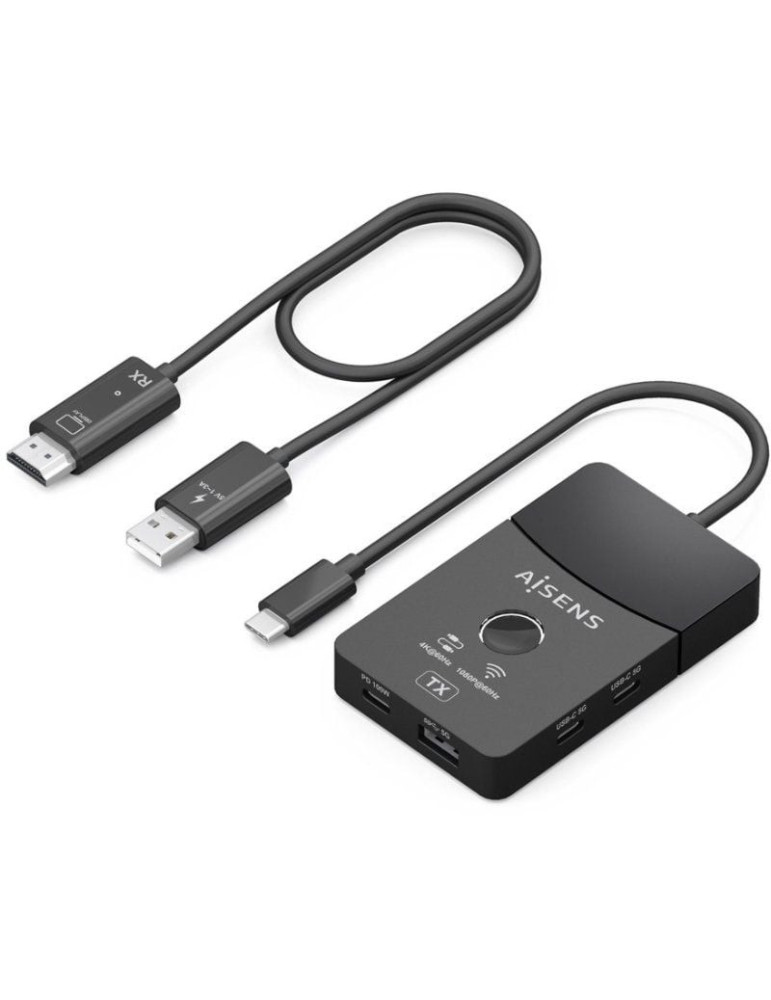 Adaptador/Transmisor de vídeo inalámbrico USB Tipo-C - HDMI Aisens ASWL-H2KDC30M05-BK/ 100W