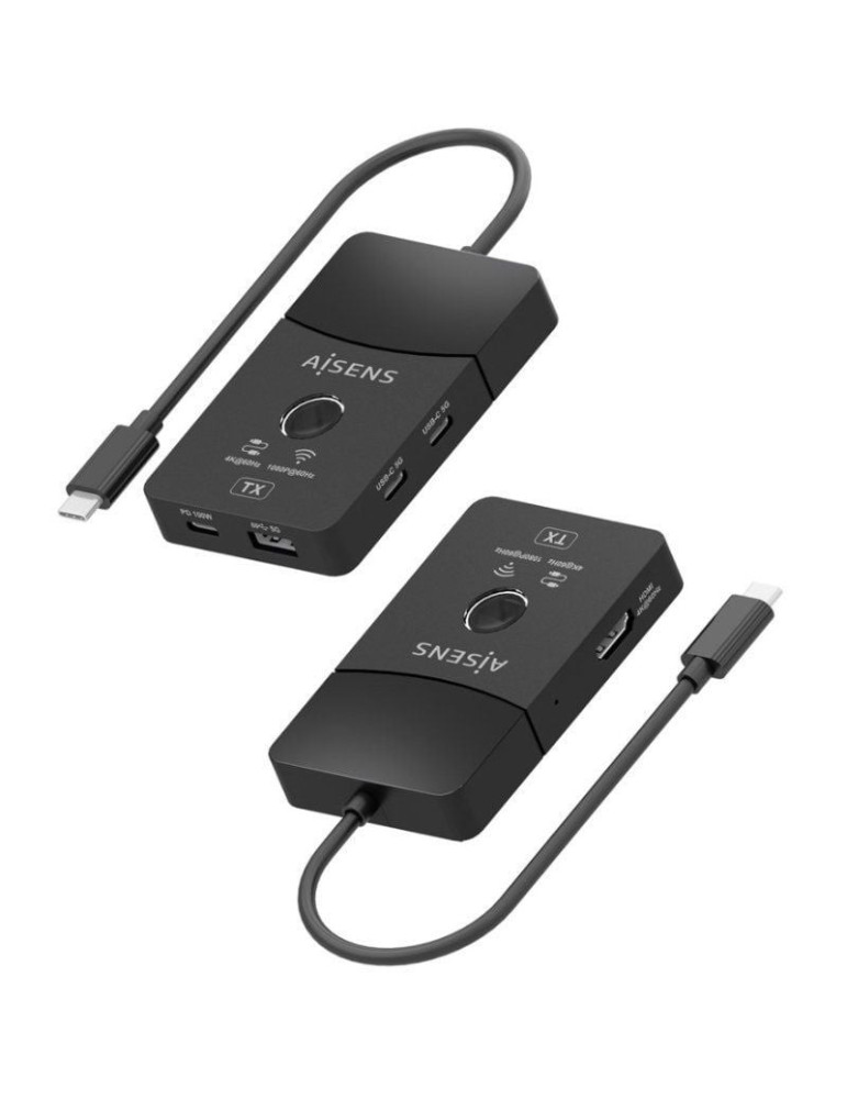 Adaptador/Transmisor de vídeo inalámbrico USB Tipo-C - HDMI Aisens ASWL-H2KDC30M05-BK/ 100W