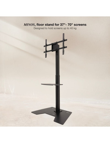 Soporte de Suelo Rotatorio/Ajustable TooQ FS2284M-B para TV de 37-70"/ hasta 70kg 2