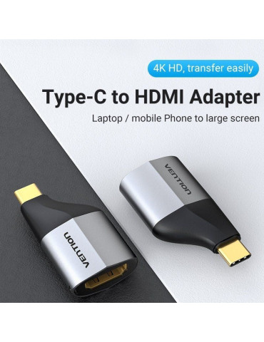 Adaptador USB Tipo-C Vention TCAH0/ USB Tipo-C Macho - HDMI Hembra 2