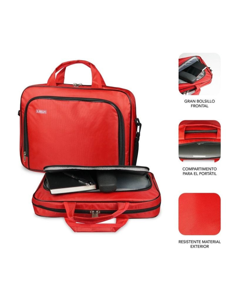 Maletín Subblim Oxford para Portátiles hasta 16"/ Rojo