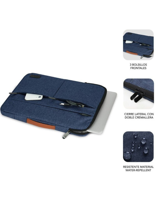 Funda Subblim Air Padding 360 Sleeve para Portátiles hasta 15.6"/ Azul