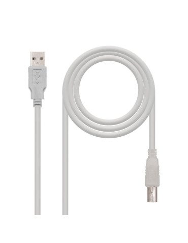 Cable USB 2.0 Impresora Nanocable 10.01.0104/ USB Tipo-B Macho - USB Macho/ 3m/ Beige 2