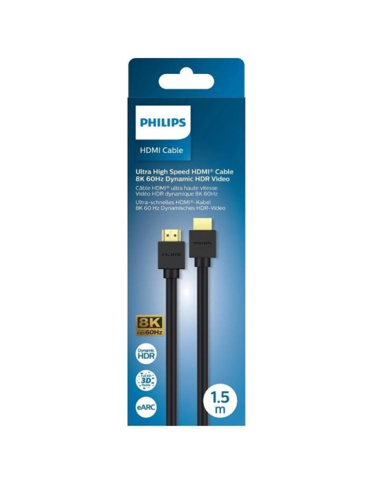 Cable HDMI 4K Philips SWV5702/ HDMI Macho - HDMI Macho/ 2m/ Certificado/ Negro