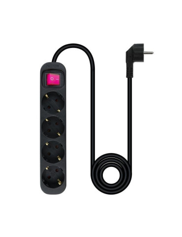 Regleta con Interruptor Nanocable 10.37.0004-BK/ 4 Tomas de Corriente/ Cable 1.4m/ Negro 2