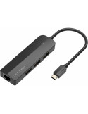 Hub USB Tipo-C Vention TGOBB/ 3xUSB/ 1xRJ45/ 1x Micro B PD/ Negro