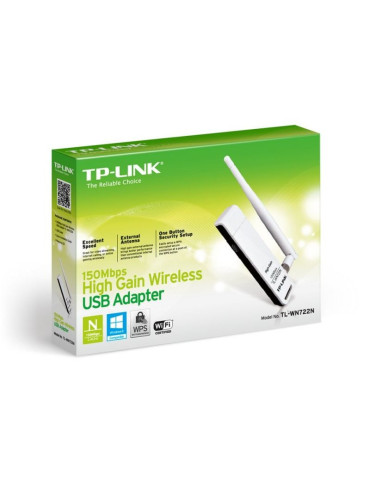 Adaptador USB - WiFi TP-Link TL-WN722N/ 150Mbps 2