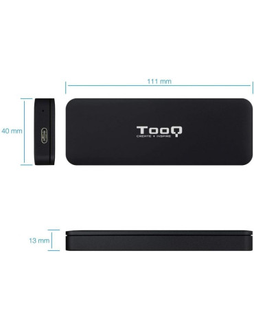 Caja Externa para Disco SSD M.2 NVMe TooQ TQE-2280B/ USB 3.1/ Sin tornillos 2