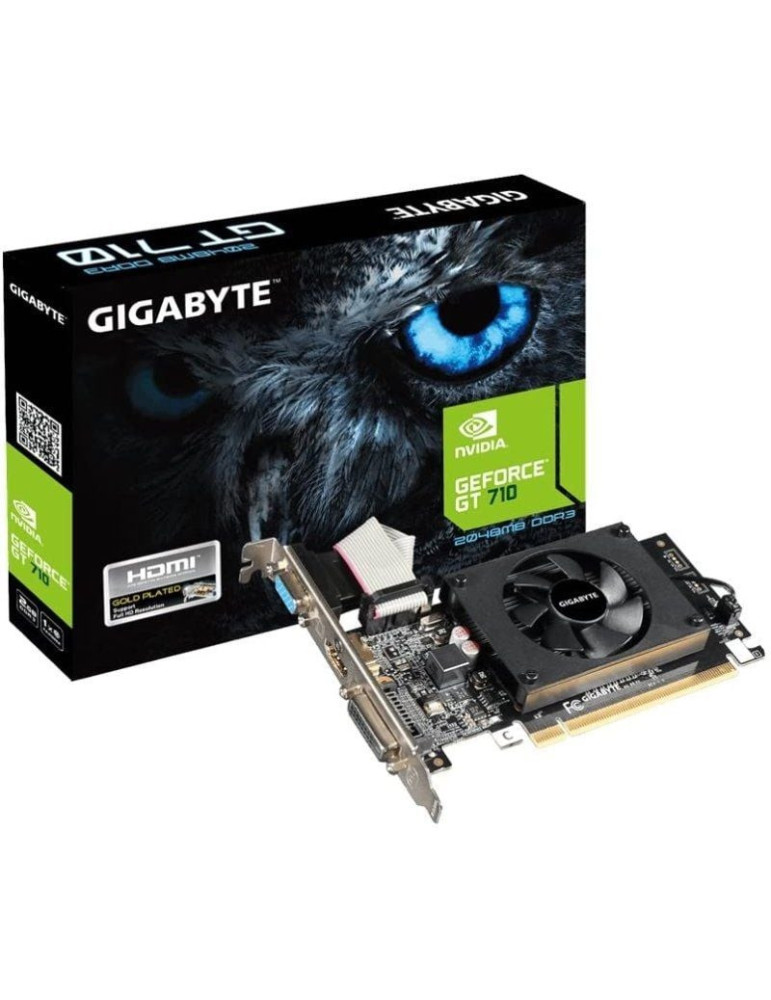 Tarjeta Gráfica Gigabyte GeForce GT 710/ 2GB DDR3/ Perfil Bajo