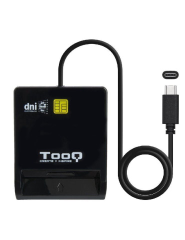 Lector de DNI TooQ TQR-211B/ USB Tipo-C/ Negro 2