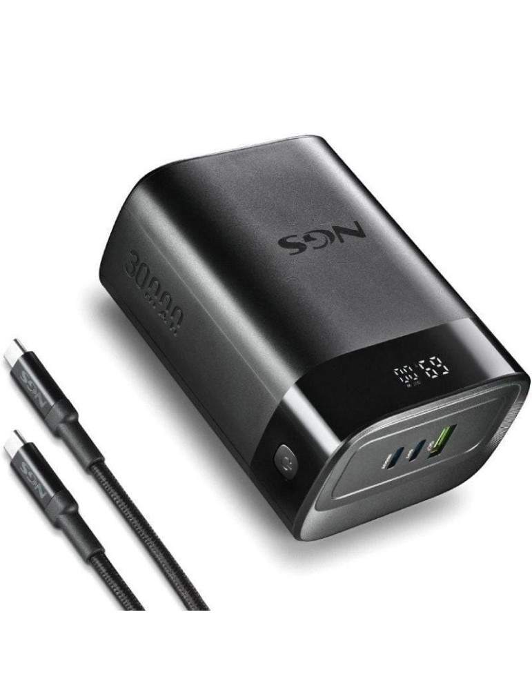 Powerbank 30000mAh NGS TWIX30/ 140W/ Compatible con Portátiles/ Negra