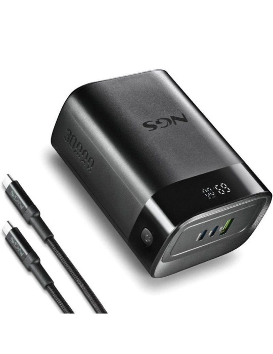 Powerbank 30000mAh NGS TWIX30/ 140W/ Compatible con Portátiles/ Negra