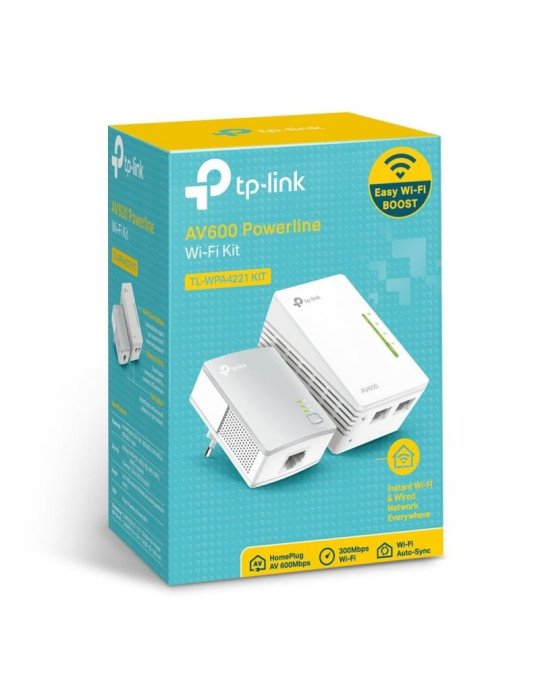 Adaptador Powerline TP-Link WPA4221KIT 600Mbps/ Alcance 300m/ Pack de 2