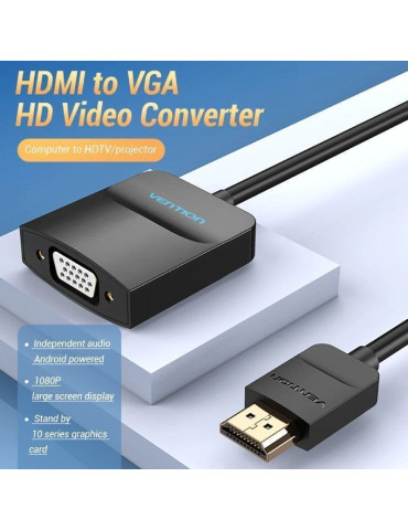 Conversor Vention 42154/ HDMI Macho - VGA Hembra/ 15cm/ Negro 2
