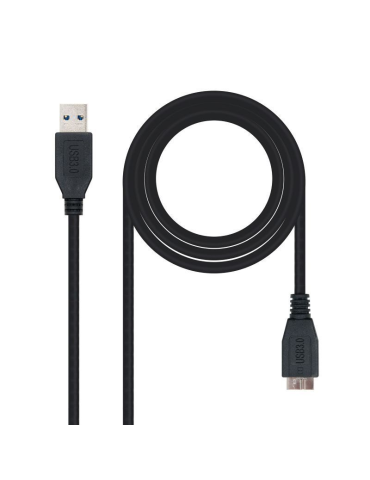 Cable USB 3.0 Nanocable 10.01.1102-BK/ USB Macho - MicroUSB Macho/ 2m/ Negro 2