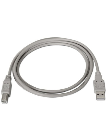 Cable USB 2.0 Impresora Aisens A101-0004/ USB Tipo-B Macho - USB Macho/ 4.5m/ Beige 2